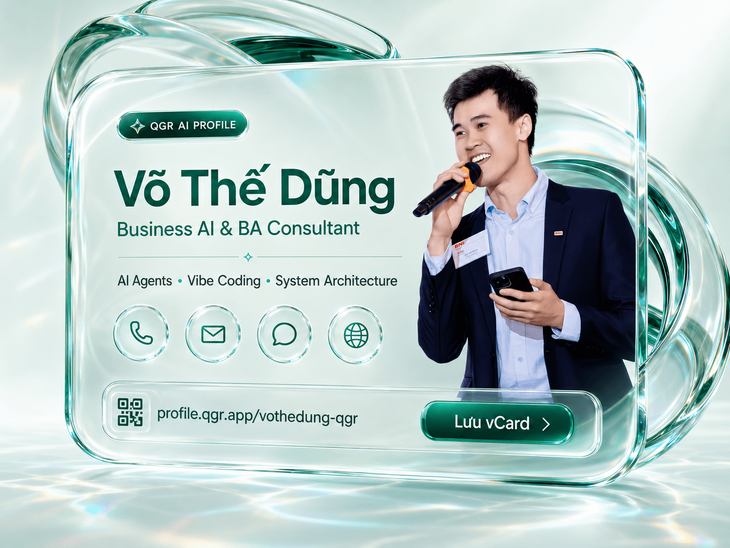 E-card mẫu Võ Thế Dũng, Business AI & BA Consultant